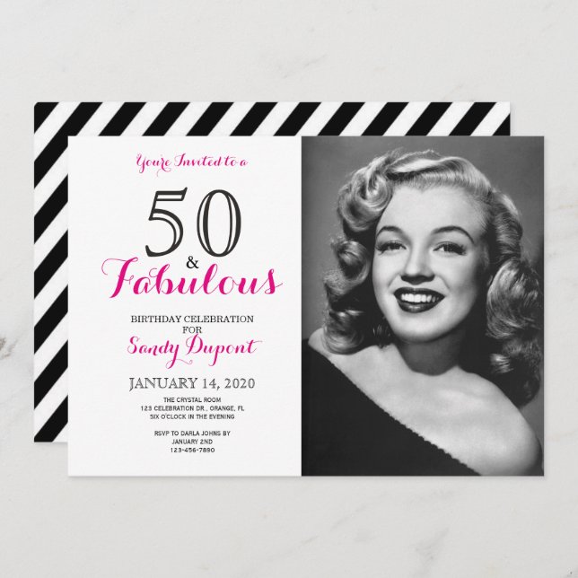 50 and Fabulous Birthday Party Invitation (Front/Back)