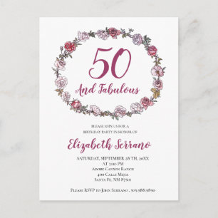 50 And Fabulous Birthday Party Invitations