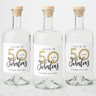 50 and fabulous birthday party label