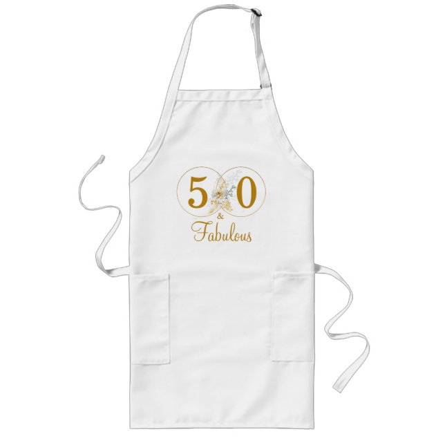 50 and Fabulous Birthday Party Long Apron (Front)