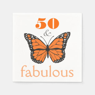 50 and Fabulous Birthday Party Paper Napkins