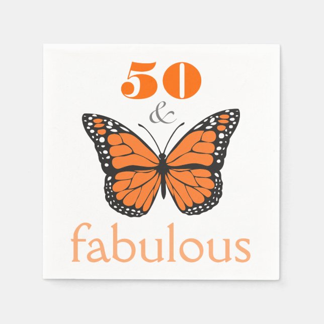 50 and Fabulous Birthday Party Paper Napkins (Front)
