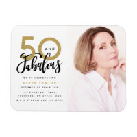 50 and fabulous birthday party photo invitation