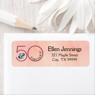 50 and Fabulous Birthday Party Return Address