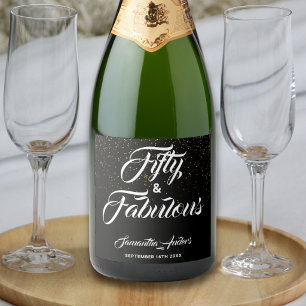 50 and Fabulous Birthday Party Sparkling Wine Label