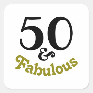 50 and Fabulous Birthday Party Square Sticker