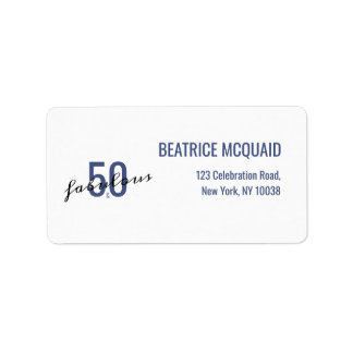 50 and Fabulous Birthday Personlized Label