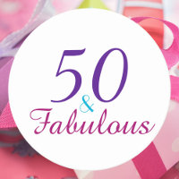 50 and Fabulous Birthday Pink Blue Purple