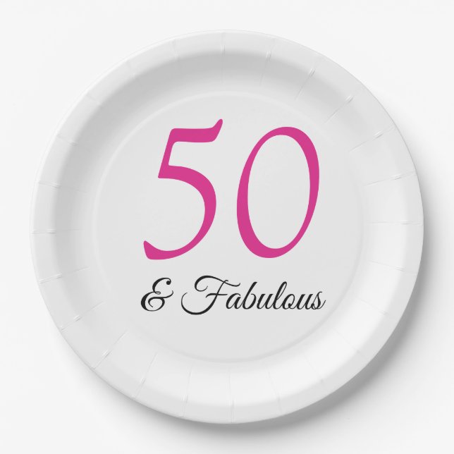 50 and Fabulous birthday plates (Front)
