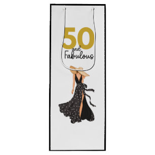 50 and fabulous Black and Gold Gift Bag