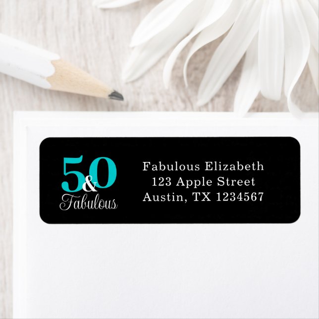50 and Fabulous Black and Turquoise Blue (Insitu)