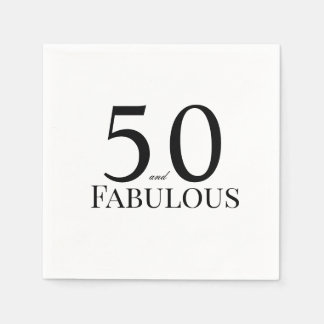 50 and Fabulous Black Birthday Party Napkin