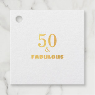 50 And Fabulous Black Gold Birthday Party Cute Favour Tags