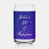 50 And Fabulous Blue Glitter Birthday Gift Favour