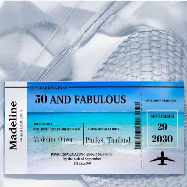 50 and Fabulous Boarding Pass Destination Birthday (Creator Uploaded)