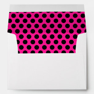50 and Fabulous Bold Pink with Black Polka Dots Envelope