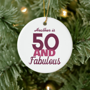 50 and Fabulous Ceramic Tree Decoration