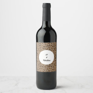 50 and Fabulous Cheetah Print Wine Label