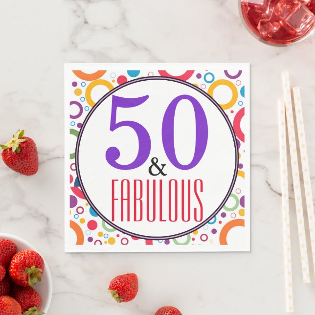 50 And Fabulous Colourful Geometric Typography Napkin (Insitu)