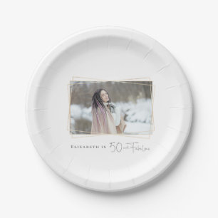 50 and Fabulous Custom Photo Paper Plate