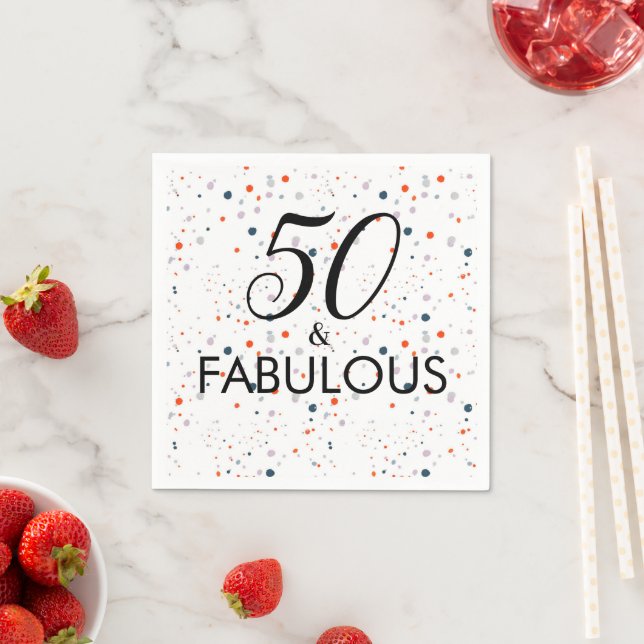 50 And Fabulous Customisable Birthday Party  Napkin (Insitu)