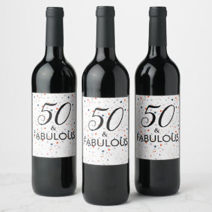 50 And Fabulous Customisable Birthday Party Wine Label