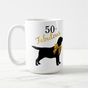 50 and Fabulous - Cute Dog - Gold Black Labrador Coffee Mug