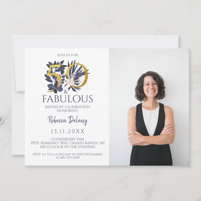 50 and Fabulous Elegant Blue Gold (Front)