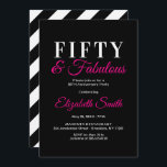 50 and Fabulous Elegant Hot Pink 50th Birthday Invitation<br><div class="desc">Fifty and Fabulous,  a fancy hot pink design,  a great way to celebrate a 50th birthday in style</div>