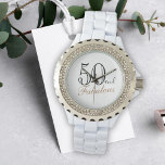 50 and Fabulous Elegant Script Woman 50th Birthday Watch<br><div class="desc">50 and Fabulous Elegant Script Woman 50th Birthday Watch. Perfect gift for a woman who celebrates the 50th birthday.</div>