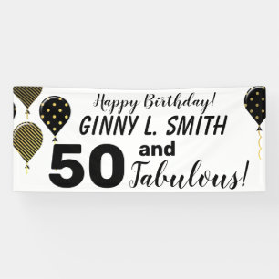 50 and Fabulous Fiftieth Birthday Party Banner