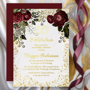50 and Fabulous Glam Rose Floral Birthday Party
