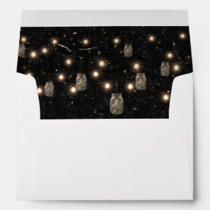 50 and Fabulous Gold Black Marble Mason Jar Lights Envelope