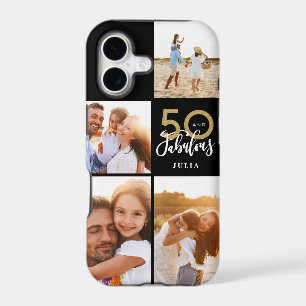 50 and fabulous gold black photo birthday