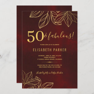 50 and fabulous gold elegant 50th birthday party invitation
