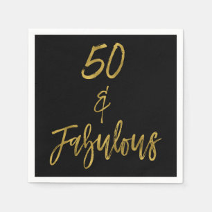 50 and Fabulous Gold Foil Birthday Napkins