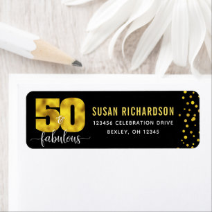 50 and fabulous gold foil dots chic girly address