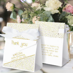 50 and Fabulous Gold Glitter 50th Birthday  Favour Box