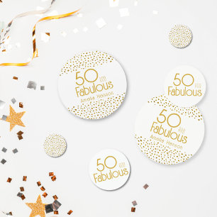 50 and Fabulous Gold Glitter 50th Birthday Party  Confetti