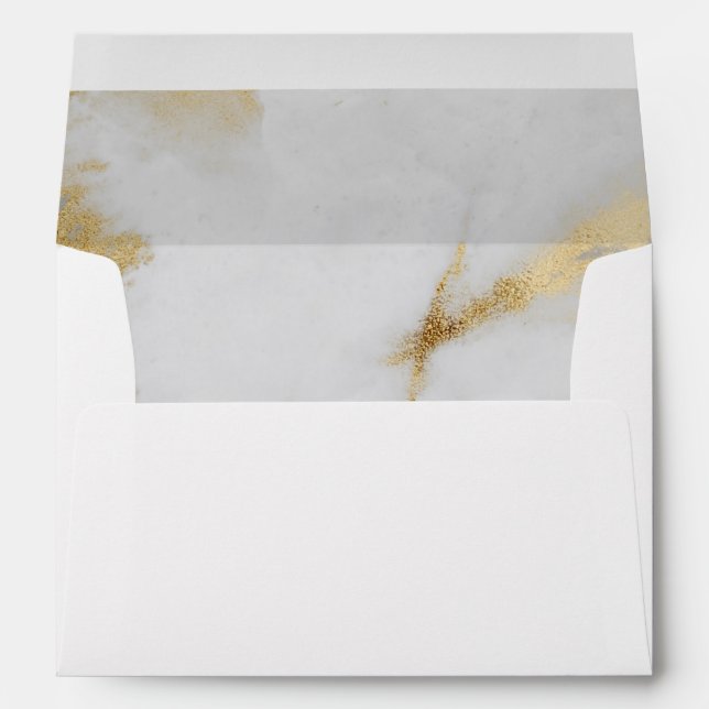 50 and Fabulous Gold Grey Marble with Black Text  Envelope (Back (Bottom))
