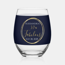 50 and Fabulous Gold Navy Birthday