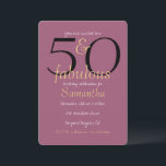 50 and Fabulous Gold Orchid Purple 50th Birthday Invitation<br><div class="desc">50 and Fabulous Gold Blue White 50th birthday</div>