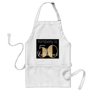 50 and Fabulous Gold Personalised Birthday Party Standard Apron