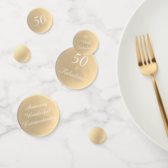 50 and Fabulous Gold tone | Table Confetti (Group)