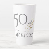 50 and fabulous Grey & Gold Script 50th Birthday