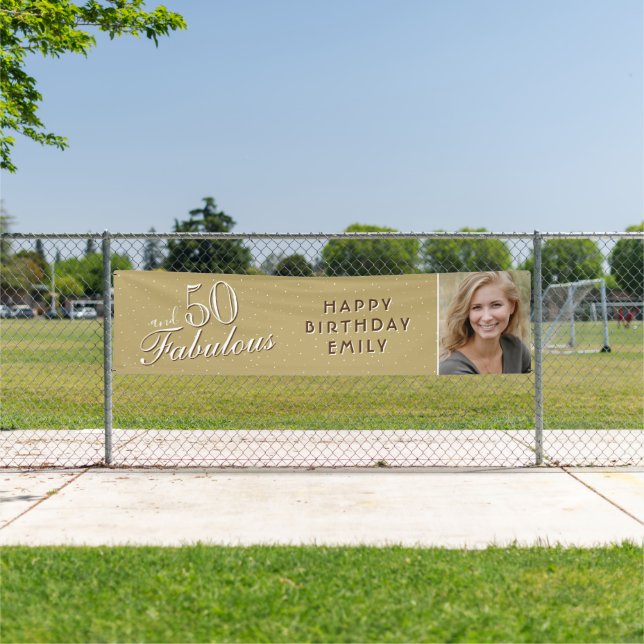 50 and Fabulous Modern 50th Birthday Photo Banner (Insitu)