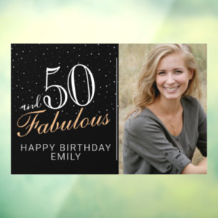 50 and Fabulous Modern Black 50th Birthday Photo
