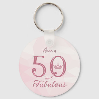 50 and Fabulous Modern Elegant Rose Gold Classic R Key Ring
