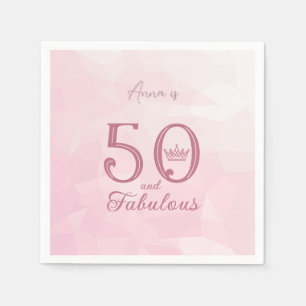 50 and Fabulous Modern Elegant Rose Gold Classic R Napkin