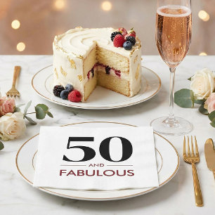 50 And Fabulous Modern Minimal Birthday Saying Napkin